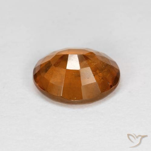 Hessonite Garnet Gemstone in 8.5 x 7.1 mm Size for Sale, Hessonite Garnet Stone in Yellowish Orange Color