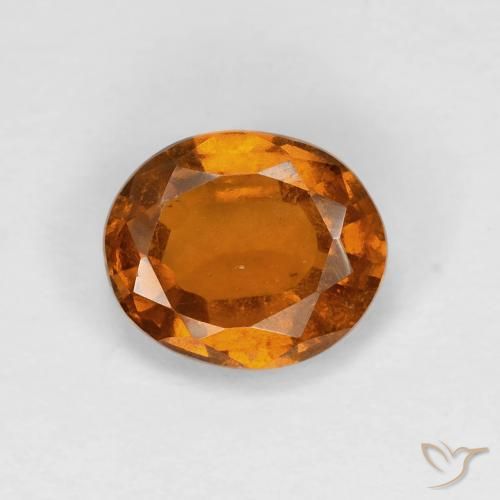 1.59ct Natural Deep Orange Hessonite Garnet, Oval, VS