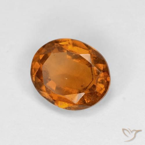 1.59 ct Orange Hessonite Garnet Stone, Natural Hessonite Garnet in Oval Facet Shape for Sale