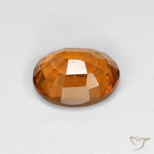 Hessonite Garnet Gemstone in 7.9 x 6.6 mm Size for Sale, Hessonite Garnet Stone in Deep Orange Color