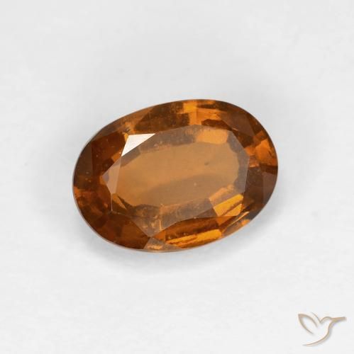 1.66 ct Orange Hessonite Garnet Stone, Natural Hessonite Garnet in Oval Facet Shape for Sale