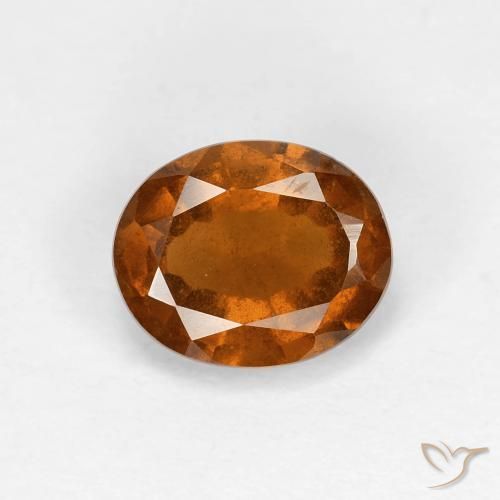 1.37ct Natural Medium Orange Hessonite Garnet, Oval, VS