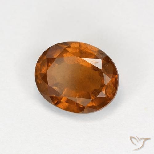1.37 ct Orange Hessonite Garnet Stone, Natural Hessonite Garnet in Oval Facet Shape for Sale