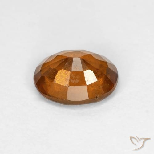 Hessonite Garnet Gemstone in 7.4 x 6.1 mm Size for Sale, Hessonite Garnet Stone in Medium Orange Color