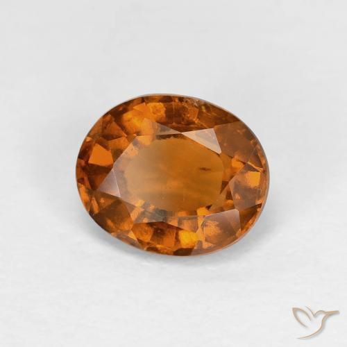 1.52 ct Orange Hessonite Garnet Stone, Natural Hessonite Garnet in Oval Facet Shape for Sale