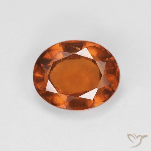 2.28ct Natural Medium Dark-Orange Hessonite Garnet, Oval, VVS-VS