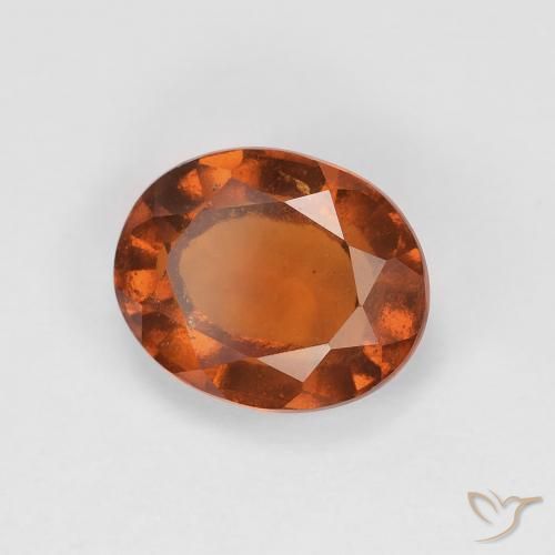 2.28 ct Orange Hessonite Garnet Stone, Natural Hessonite Garnet in Oval Facet Shape for Sale