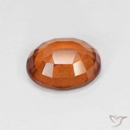 Hessonite Garnet Gemstone in 9 x 7 mm (calibrated) Size for Sale, Hessonite Garnet Stone in Medium Dark-Orange Color