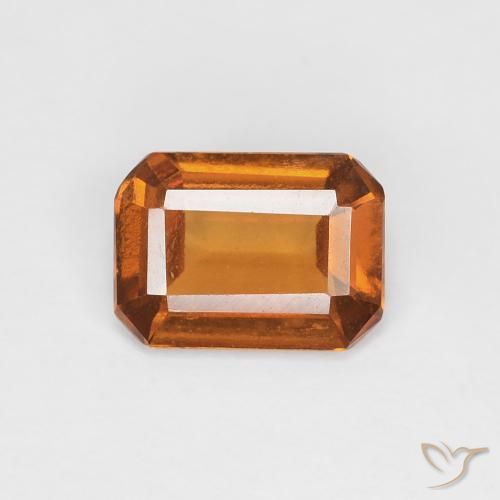 0.97ct Natural Medium Orange Hessonite Garnet, Emerald Cut, VVS-VS