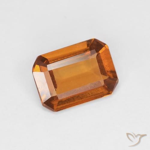 0.97 ct Orange Hessonite Garnet Stone, Natural Hessonite Garnet in Octagon Step Cut Shape for Sale