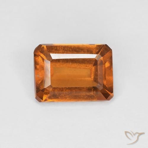 1.08ct Natural Yellowish Orange Hessonite Garnet, Emerald Cut, VVS-VS