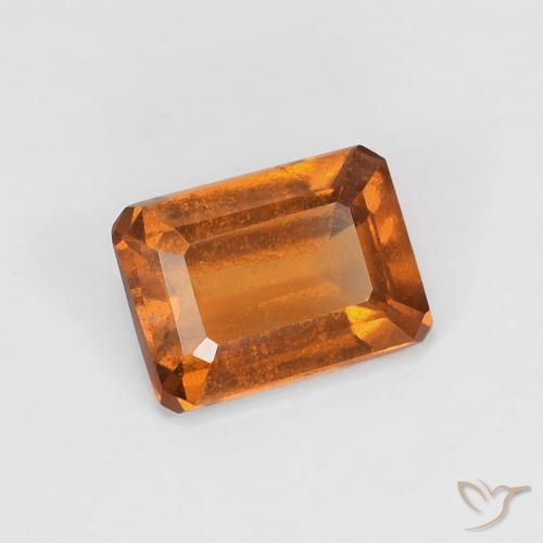 1.08 ct Orange Hessonite Garnet Stone, Natural Hessonite Garnet in Octagon Step Cut Shape for Sale
