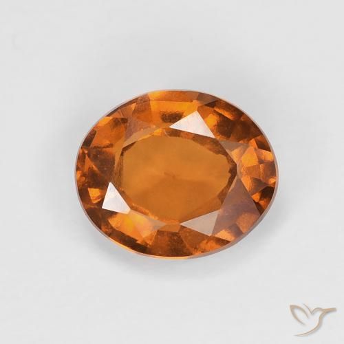 1.60ct Natural Medium Dark-Orange Hessonite Garnet, Oval, VVS-VS