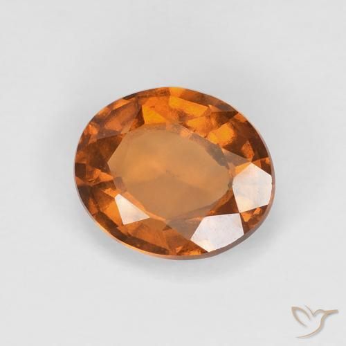 1.60 ct Orange Hessonite Garnet Stone, Natural Hessonite Garnet in Oval Facet Shape for Sale