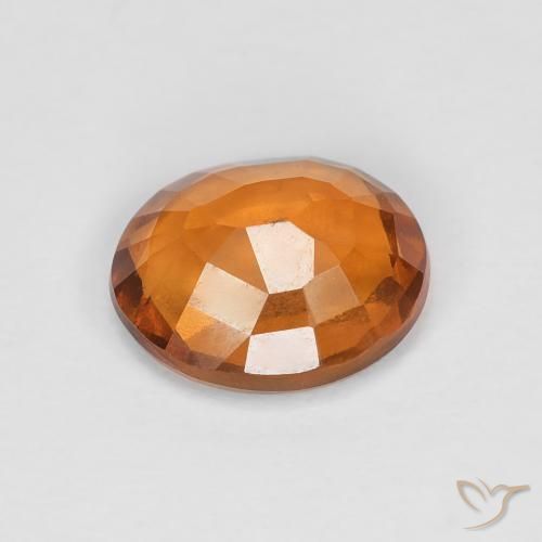 Hessonite Garnet Gemstone in 8 x 6.6 mm Size for Sale, Hessonite Garnet Stone in Medium Dark-Orange Color