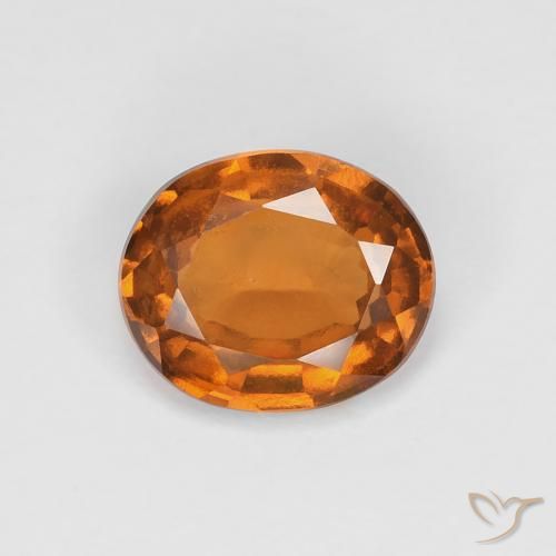 1.32ct Natural Deep Orange Hessonite Garnet, Oval, VVS-VS