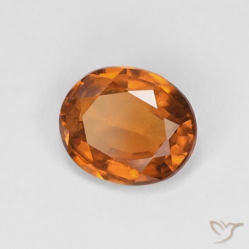 1.32 ct Orange Hessonite Garnet Stone, Natural Hessonite Garnet in Oval Facet Shape for Sale