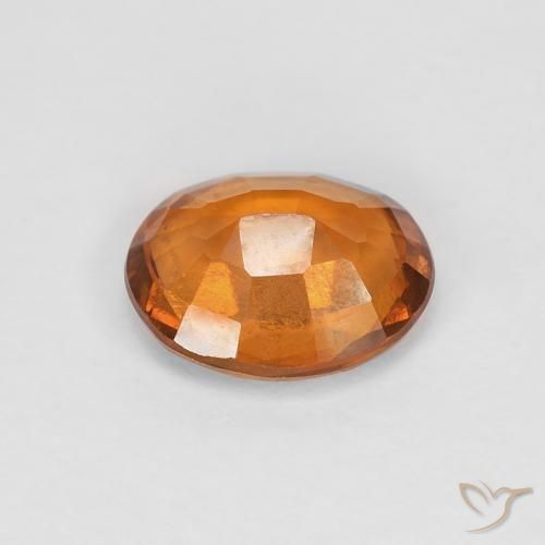 Hessonite Garnet Gemstone in 7.6 x 6.3 mm Size for Sale, Hessonite Garnet Stone in Deep Orange Color