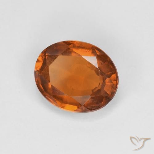 1.81 ct Orange Hessonite Garnet Stone, Natural Hessonite Garnet in Oval Facet Shape for Sale