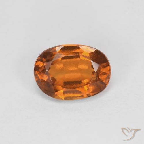 1.27ct Natural Deep Orange Hessonite Garnet, Oval, VVS-VS
