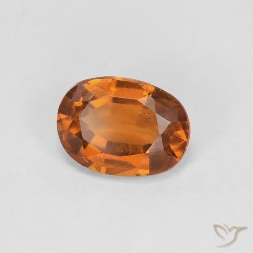 1.27 ct Orange Hessonite Garnet Stone, Natural Hessonite Garnet in Oval Facet Shape for Sale