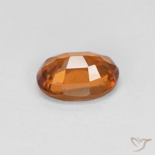 Hessonite Garnet Gemstone in 7.4 x 5.4 mm Size for Sale, Hessonite Garnet Stone in Deep Orange Color