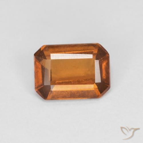0.99ct Natural Deep Orange Hessonite Garnet, Emerald Cut, VS