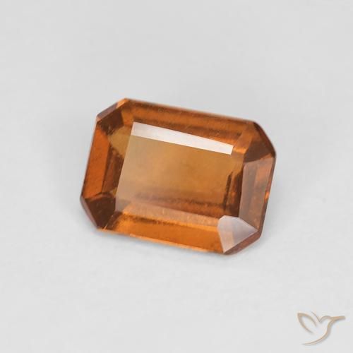 0.99 ct Orange Hessonite Garnet Stone, Natural Hessonite Garnet in Octagon Step Cut Shape for Sale