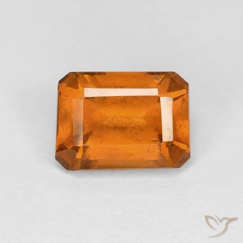1.41 ct Orange Hessonite Garnet Stone, Natural Hessonite Garnet in Octagon Step Cut Shape for Sale