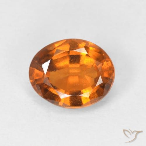 1.46ct Natural Medium Orange Hessonite Garnet, Oval, VVS-VS