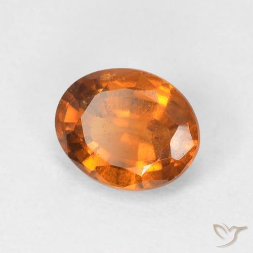 1.46 ct Orange Hessonite Garnet Stone, Natural Hessonite Garnet in Oval Facet Shape for Sale