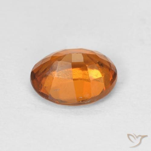 Hessonite Garnet Gemstone in 7.6 x 6.2 mm Size for Sale, Hessonite Garnet Stone in Medium Orange Color