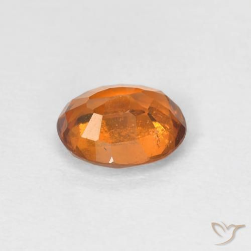 Hessonite Garnet Gemstone in 7 x 5.6 mm Size for Sale, Hessonite Garnet Stone in Medium Orange Color