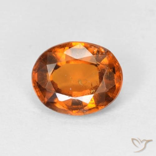 1.38ct Natural Yellowish Orange Hessonite Garnet, Oval, VS
