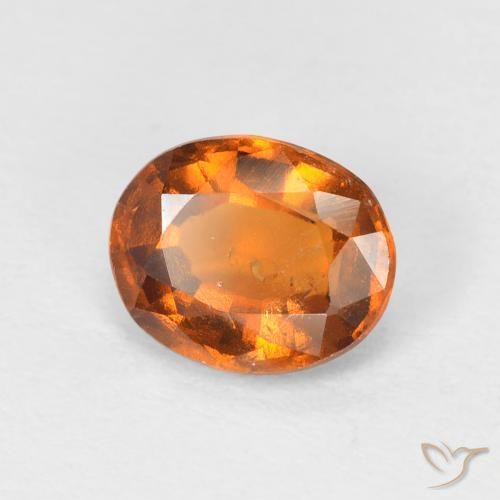 1.38 ct Orange Hessonite Garnet Stone, Natural Hessonite Garnet in Oval Facet Shape for Sale