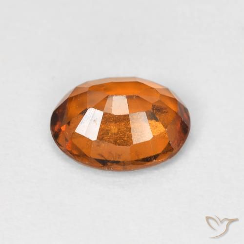 Hessonite Garnet Gemstone in 7.6 x 6.2 mm Size for Sale, Hessonite Garnet Stone in Yellowish Orange Color