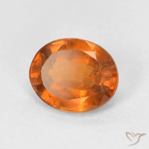 1.72 ct Orange Hessonite Garnet Stone, Natural Hessonite Garnet in Oval Facet Shape for Sale