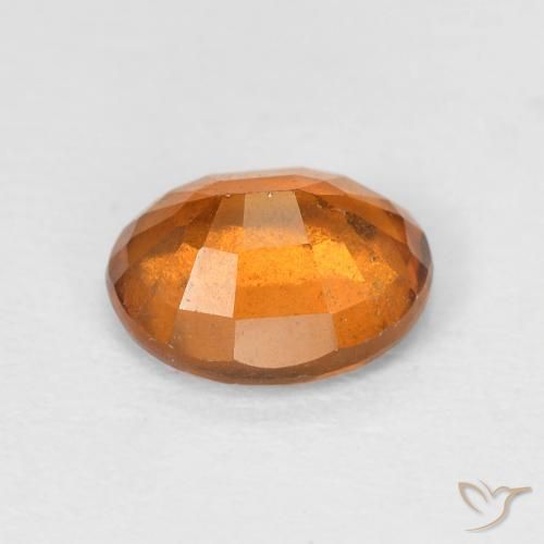 Hessonite Garnet Gemstone in 7.9 x 6.5 mm Size for Sale, Hessonite Garnet Stone in Deep Orange Color