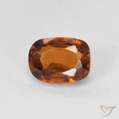 1.58ct Natural Medium Orange Hessonite Garnet, Cushion, VS