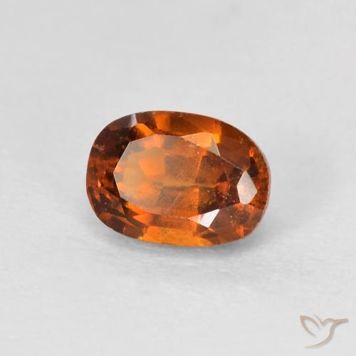 1.42 ct Orange Hessonite Garnet Stone, Natural Hessonite Garnet in Oval Facet Shape for Sale