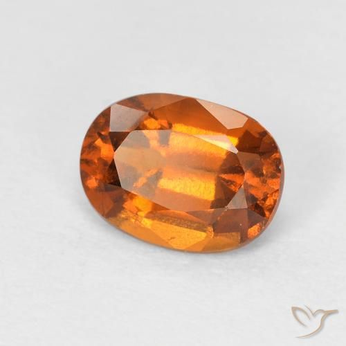 1.52 ct Orange Hessonite Garnet Stone, Natural Hessonite Garnet in Oval Facet Shape for Sale
