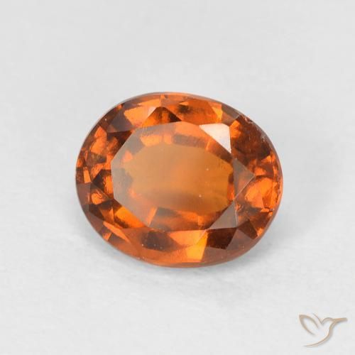 1.60 ct Orange Hessonite Garnet Stone, Natural Hessonite Garnet in Oval Facet Shape for Sale