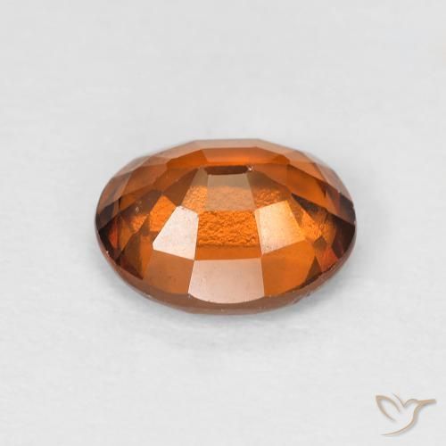 Hessonite Garnet Gemstone in 7.7 x 6.4 mm Size for Sale, Hessonite Garnet Stone in Deep Orange Color