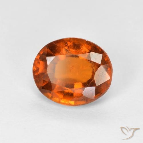 1.41 ct Orange Hessonite Garnet Stone, Natural Hessonite Garnet in Oval Facet Shape for Sale