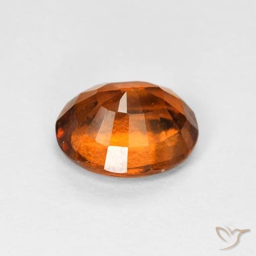 Hessonite Garnet Gemstone in 7.4 x 6.2 mm Size for Sale, Hessonite Garnet Stone in Medium Orange Color