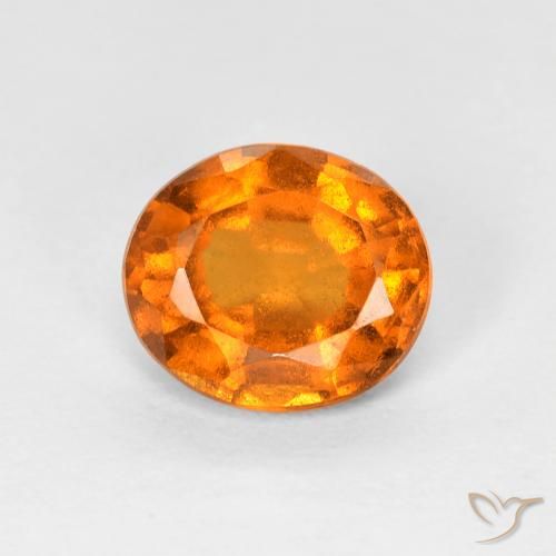 1.32ct Natural Amber Orange Hessonite Garnet, Oval, VS