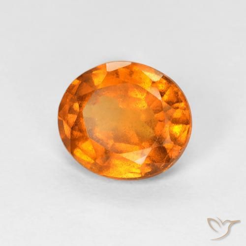 1.32 ct Orange Hessonite Garnet Stone, Natural Hessonite Garnet in Oval Facet Shape for Sale