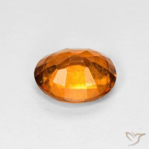 Hessonite Garnet Gemstone in 7.3 x 6.3 mm Size for Sale, Hessonite Garnet Stone in Amber Orange Color