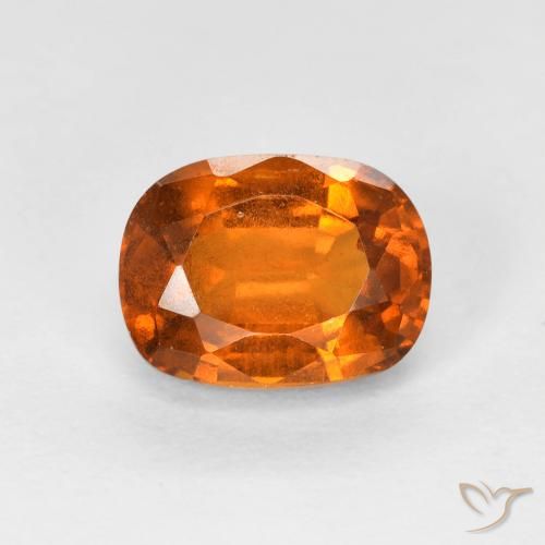 2.03 ct Orange Hessonite Garnet Gemstone, Hessonite Garnet Gem in Cushion-Cut Shape for Sale.