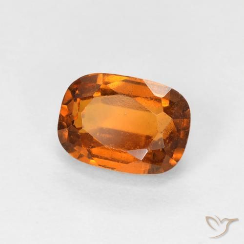 1.37 ct Orange Hessonite Garnet Stone, Natural Hessonite Garnet in Cushion-Cut Shape for Sale